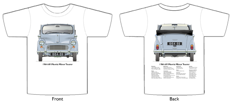 Morris Minor Tourer 1964-69 T-shirt Front & Back